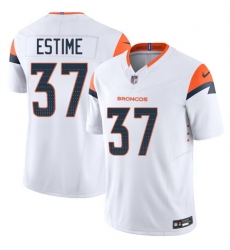 Men Denver Broncos 37 Audric Estime White 2024 F U S E  Vapor Limited Stitched Football Jersey