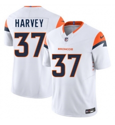Men Denver Broncos 37 RJ Harvey White 2025 Draft F U S E  Vapor Limited Stitched Football Jersey