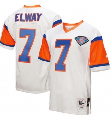 Men Denver Broncos 7 John Elway 1994 Mitchell  26 Ness White Throwback Retired Stitched Football Jersey