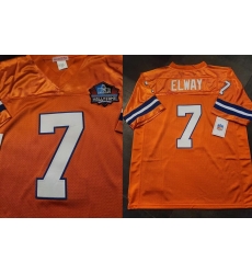 Men Denver Broncos 7 John Elway Orange Hall of Fame Patch Stitched Football Jersey Men Denver Broncos 7 John Elway Orange Hall of Fame Patch Stitched Football Jersey