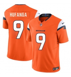 Men Denver Broncos 9 Talanoa Hufanga Orange 2024 F U S E  Vapor Limited Stitched Football Jersey