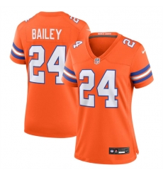 Women Denver Broncos 24 Champ Bailey Orange Mile High Collection 1977 Throwback Stitched Jersey