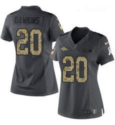 Womens Nike Denver Broncos 20 Brian Dawkins Limited Black 2016 Salute to Service NFL Jersey