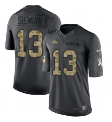 Nike Broncos #13 Trevor Siemian Black Youth Stitched NFL Limited 2016 Salute to Service Jersey