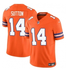 Youth Denver Broncos 14 Courtland Sutton Orange F U S E  Mile High Collection 1977 Throwback Vapor Limited Stitched Football Jersey