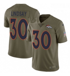 Youth Nike Denver Broncos 30 Phillip Lindsay Limited Olive 2017 Salute to Service NFL Jersey