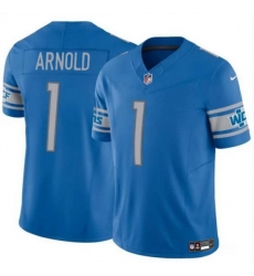 Men Detroit Lions 1 Terrion Arnold Blue 2024 Draft F U S E  Vapor Untouchable Limited Stitched Jersey