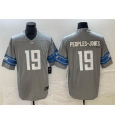 Men Detroit Lions 19 Donovan Peoples Jones Grey Vapor Untouchable Limited Stitched Jersey