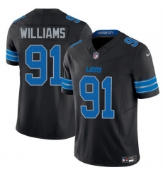 Men Detroit Lions 91 Tyleik Williams Black 2025 F U S E  Vapor Limited Stitched Jersey