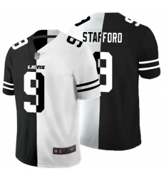 Nike Lions 9 Matthew Stafford Black And White Split Vapor Untouchable Limited Jersey