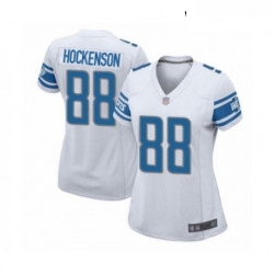Womens Detroit Lions 88 TJ Hockenson Game White Football Jersey