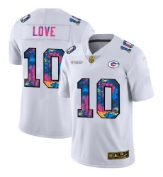 Green Bay Green Bay Green Bay Green Bay Packers 10 Jordan Love Men White Nike Multi Color 2020 NFL Crucial Catch Limited NFL Jersey