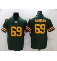 Men Green Bay Packers 69 David Bakhtiari Green Yellow 2021 Vapor Untouchable Stitched NFL Nike Limited Jersey