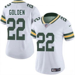 Women Green Bay Packers 22 Matthew Golden White 2025 Draft Vapor Untouchable Limited Stitched Football Jersey