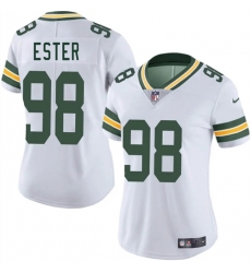 Women Green Bay Packers 98 James Ester White 2025 Vapor Untouchable Limited Stitched Jersey Women Green Bay Packers 98 James Ester White 2025 Vapor Untouchable Limited Stitched Jersey