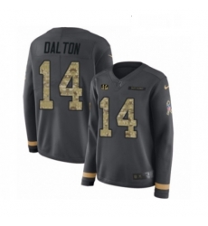 Womens Nike Cincinnati Bengals 14 Andy Dalton Limited Black Salute to Service Therma Long Sleeve NFL Jersey Womens Nike Cincinnati Bengals 14 Andy Dalton Limited Black Salute to Service Therma Long Sleeve NFL Jersey