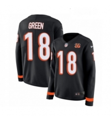 Womens Nike Cincinnati Bengals 18 AJ Green Limited Black Therma Long Sleeve NFL Jersey