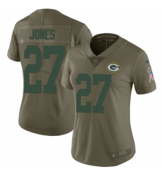 Womens Nike Packers #27 Josh Jones Olive Stitched NFL Limited 2017 Salute to Service Jersey Womens Nike Packers #27 Josh Jones Olive Stitched NFL Limited 2017 Salute to Service Jersey
