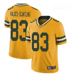 Packers #83 Marquez Valdes Scantling Yellow Youth Stitched Football Limited Rush Jersey