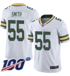 Youth Packers 55 Za 27Darius Smith White Stitched Football 100th Season Vapor Limited Jersey