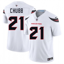 Men Houston Texans 21 Nick Chubb White 2025 F U S E  Vapor Limited Stitched Football Jersey