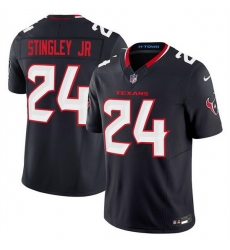 Men Houston Texans 24 Derek Stingley Jr  Navy 2024 Vapor F U S E  Limited Stitched Jersey