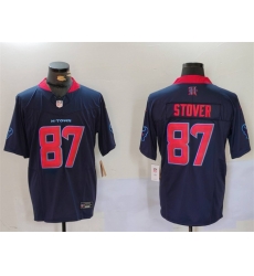 Men Houston Texans 87 Cade Stover Navy 2nd Alternate F U S E  Vapor Limited Stitched Football Jersey