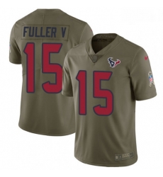 Men Nike Houston Texans 15 Will Fuller V Limited Olive 2017 Salute to Service NFL Jersey