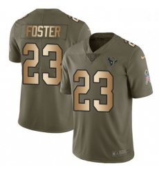 Men Nike Houston Texans 23 Arian Foster Limited OliveGold 2017 Salute to Service NFL Jersey