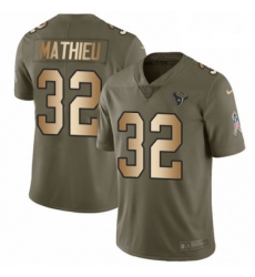 Men Nike Houston Texans 32 Tyrann Mathieu Limited OliveGold 2017 Salute to Service NFL Jersey