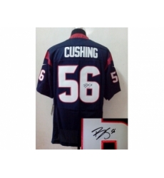 Nike Houston Texans 56 Brian Cushing blue Elite signature NFL Jersey