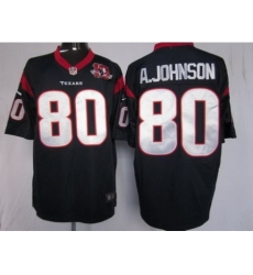 Nike Houston Texans 80 Andre Johnson Blue Game W 10th Patch NFL Jersey