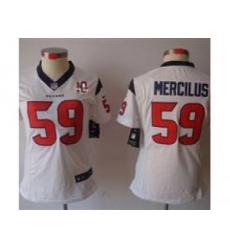 Nike Women Houston Texans #59 Whitney Mercilus white NFL Jerseys W 10th Patch
