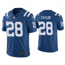 Men Indianapolis Colts 2022 #28 Jonathan Taylor Royal With 1-star C Patch Vapor Untouchable Limited Stitched Jersey