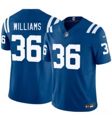 Men Indianapolis Colts  36 Roydell Williams Blue 2026 F U S E  Vapor Limited Stitched Football Jersey