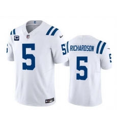 Men Indianapolis Colts 5 Anthony Richardson White 2024 F U S E  With 2 Star C Patch Vapor Limited Stitched Football Jersey