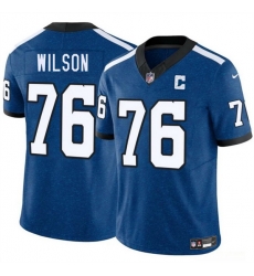 Men Indianapolis Colts 76 Jack Wilson Blue 2025 F U S E Throwback Vapor Limited Stitched Football Jersey Men Indianapolis Colts 76 Jack Wilson Blue 2025 F U S E Throwback Vapor Limited Stitched Football Jersey