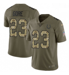 Men Nike Indianapolis Colts 23 Frank Gore Limited OliveCamo 2017 Salute to Service NFL Jersey