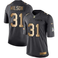 Nike Colts #31 Quincy Wilson Black Mens Stitched NFL Limited Gold Salute To Service Jersey