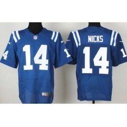 Nike Indianapolis Colts 14 Hakeem Nicks Blue Elite NFL Jersey