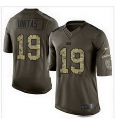 Nike Indianapolis Colts #19 Johnny Unitas Green Mens Stitched NFL Limited Salute To Service Jersey
