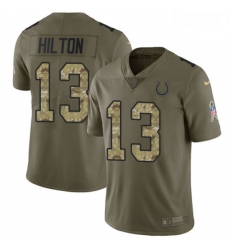 Youth Nike Indianapolis Colts 13 TY Hilton Limited OliveCamo 2017 Salute to Service NFL Jersey