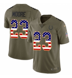 Youth Nike Indianapolis Colts #23 Kenny Moore Limited Olive USA Flag 2017 Salute to Service NFL Jersey