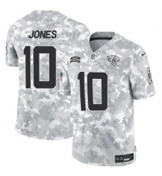 Men Jacksonville Jaguars 10 Mac Jones 2024 F U S E Arctic Camo Salute To Service Limited Stitched Football Jersey