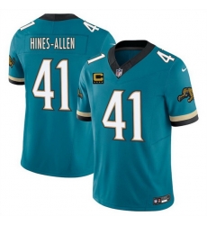 Men Jacksonville Jaguars 41 Josh Hines Allen Teal 2025 F U S E  With 4 Star C Patch Prowler Throwback Vapor Limited Stitched Football Jersey