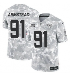 Men Jacksonville Jaguars 91 Arik Armstead 2024 F U S E Arctic Camo Salute To Service Limited Stitched Football Jersey