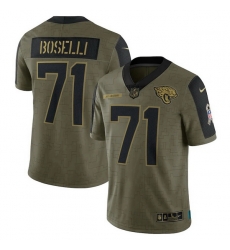 Men's Jacksonville Jaguars Tony Boselli Nike Olive 2021 Salute To Service Retired Player Limited Jersey