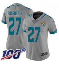 Jaguars #27 Leonard Fournette Silver Women Stitched Football Limited Inverted Legend 100th Season Jersey