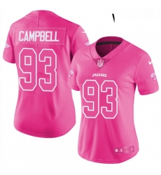 Womens Nike Jacksonville Jaguars 93 Calais Campbell Limited Pink Rush Fashion NFL Jersey