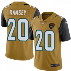 Youth Nike Jacksonville Jaguars 20 Jalen Ramsey Limited Gold Rush Vapor Untouchable NFL Jersey